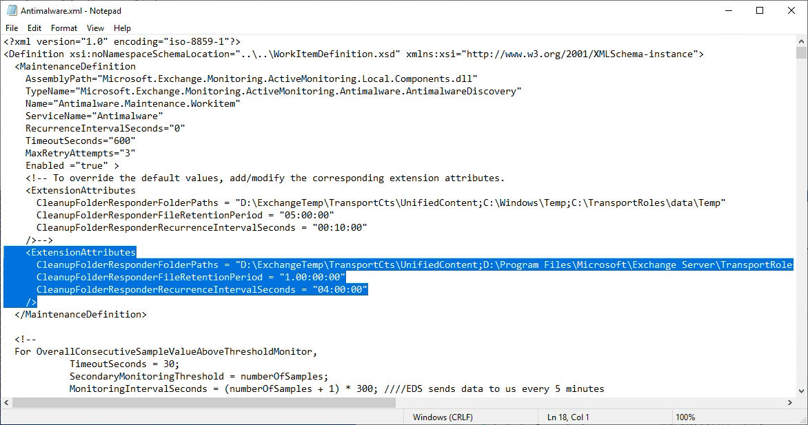 Screenshot of Antimalware.xml